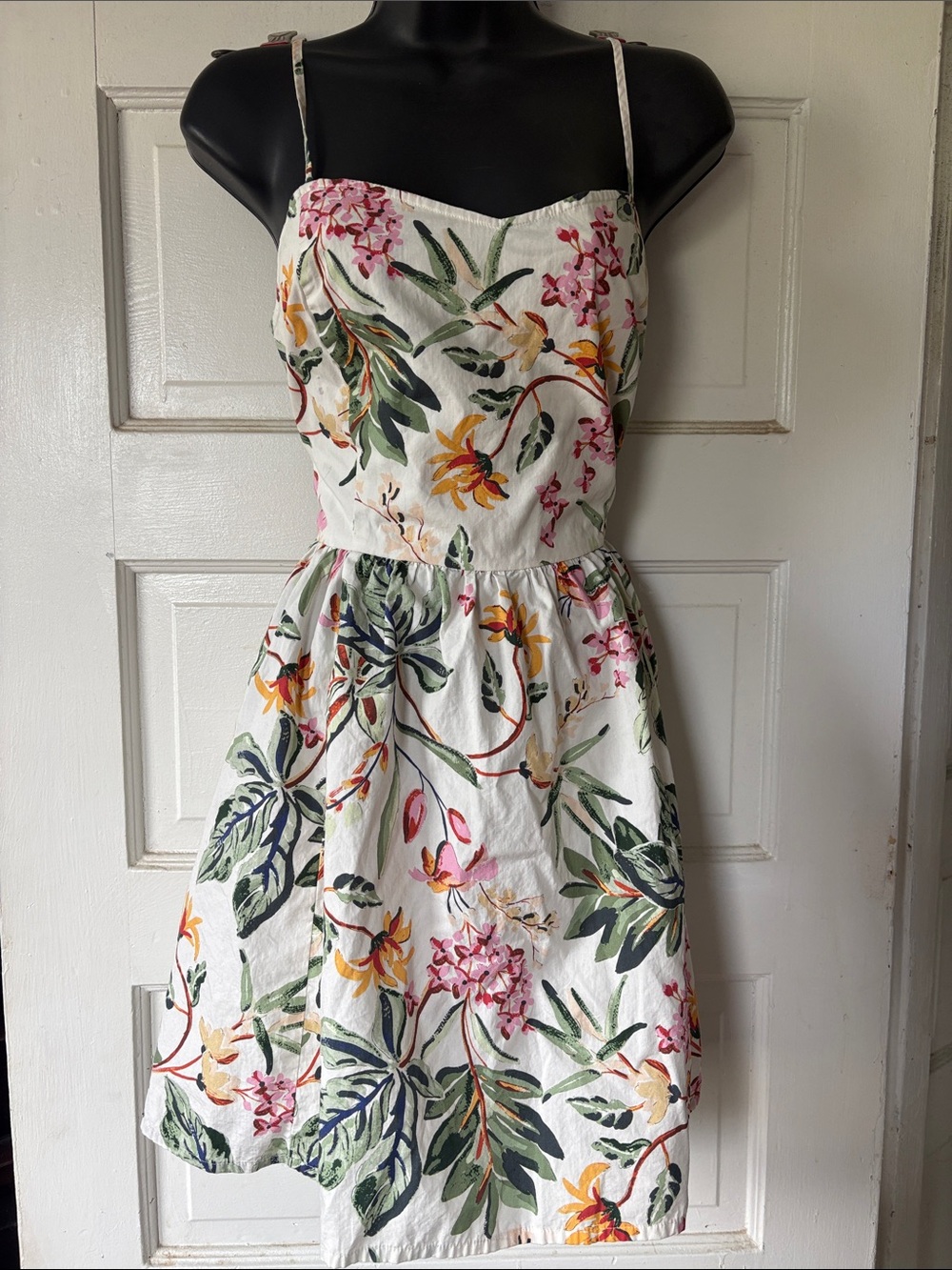 H&M Floral Cotton White Sundress